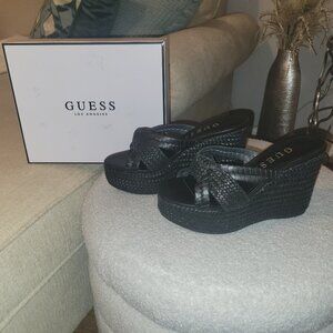 Guess Black Wedge Sandle Size 8